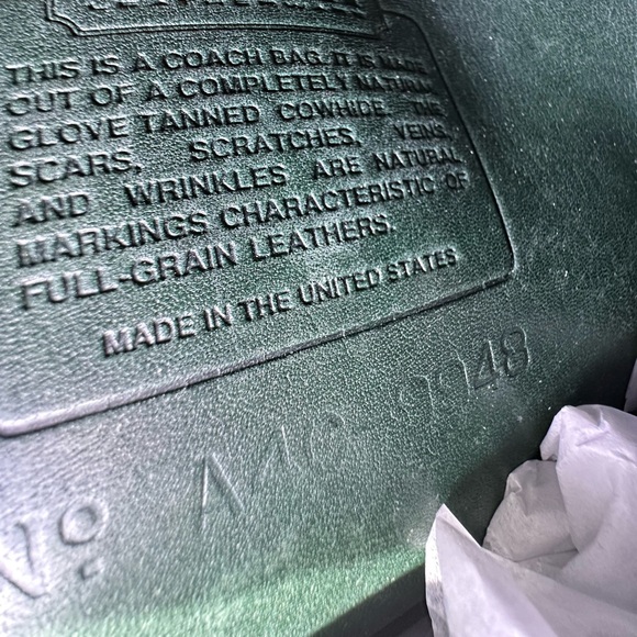 **RARE** VINTAGE Coach 💚 Green Leather Shoulder Bag - Picture 11 of 11